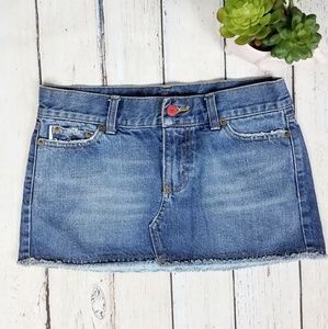 Hollister distressed denim jean mini skirt Jr sz 1